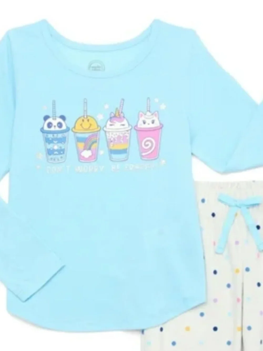 7/8 Bluey & Wonder Nation Girls Long Sleeve Top & Pants 2-Piece Pajama Set